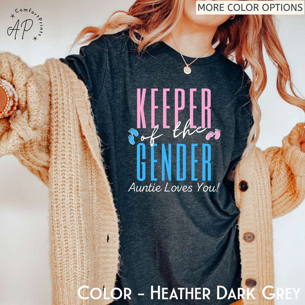 Keeper of the Gender Auntie Loves You Shirt, Gender Reveal Party T-Shirt, Baby Shower Party Sweater, Pregnancy Announcement Sweatshirt