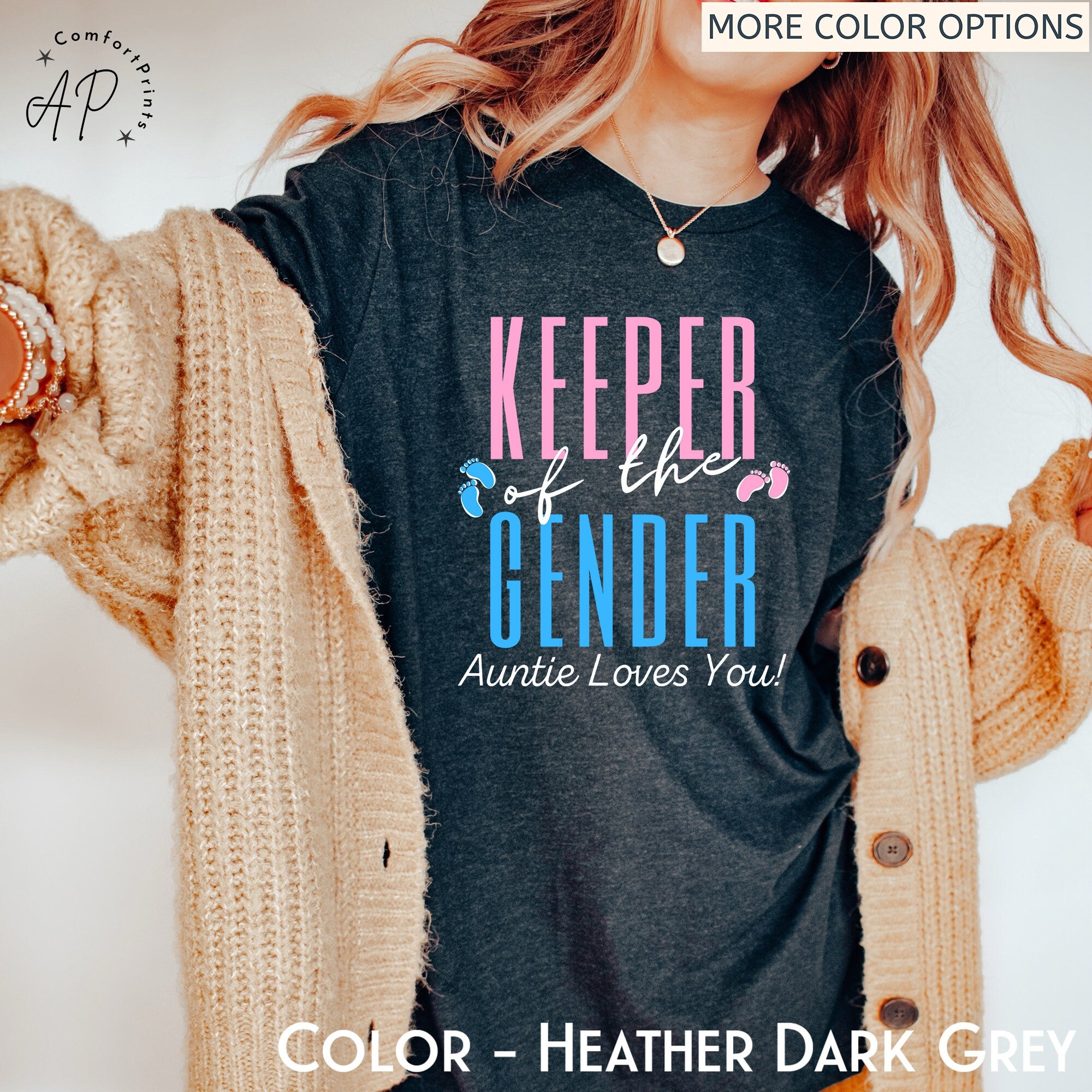 Keeper of the Gender Auntie Loves You Shirt, Gender Reveal Party T-Shirt, Baby Shower Party Sweater, Pregnancy Announcement Sweatshirt