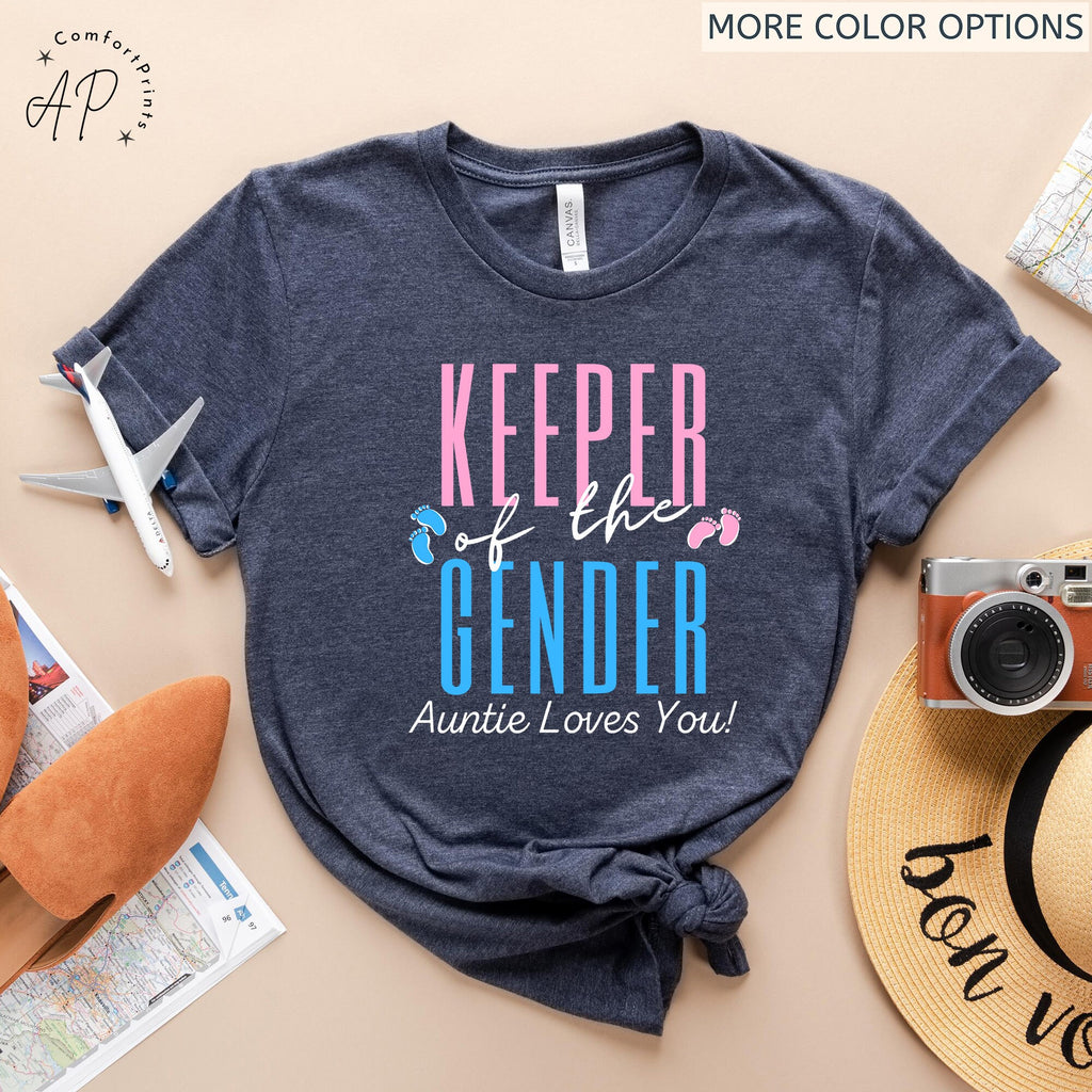 Keeper of the Gender Auntie Loves You Shirt, Gender Reveal Party T-Shirt, Baby Shower Party Sweater, Pregnancy Announcement Sweatshirt