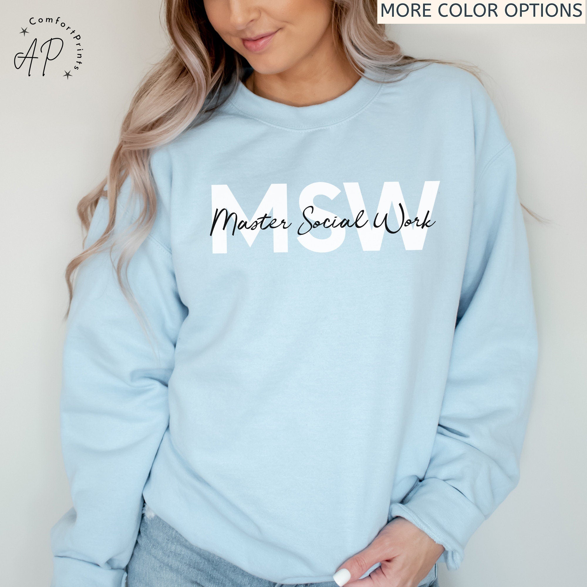 Master Social Work Graduation Sweatshirt, MSW Sweater, Social Work Student Hoodie, Social Worker Long Sleeve, Social Graduation Gift