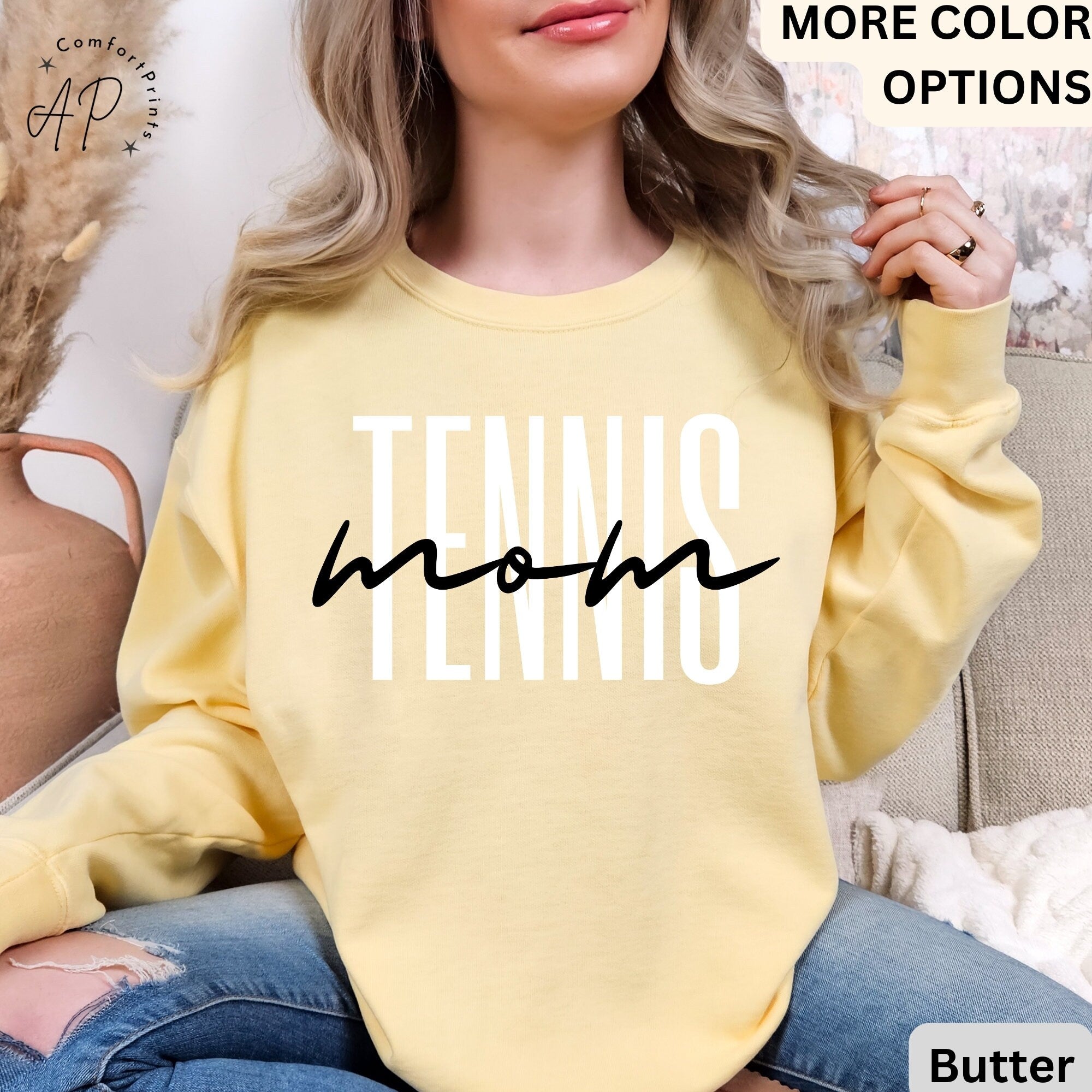 Tennis Mom Comfort Colors® Sweatshirt, Tennis Mama Sweater, Sports Mom Shirt, Gift for Tennis Moms