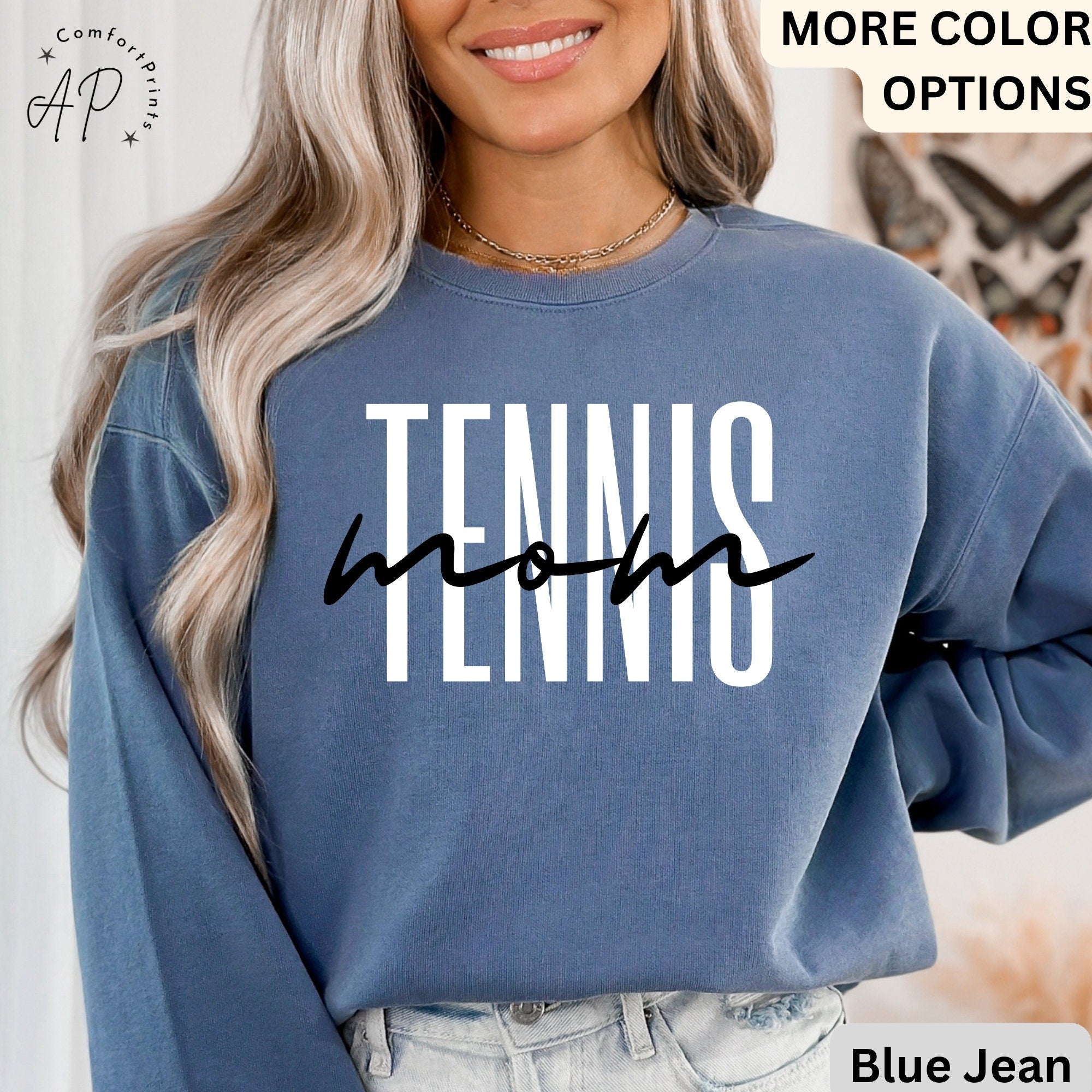 Tennis Mom Comfort Colors® Sweatshirt, Tennis Mama Sweater, Sports Mom Shirt, Gift for Tennis Moms