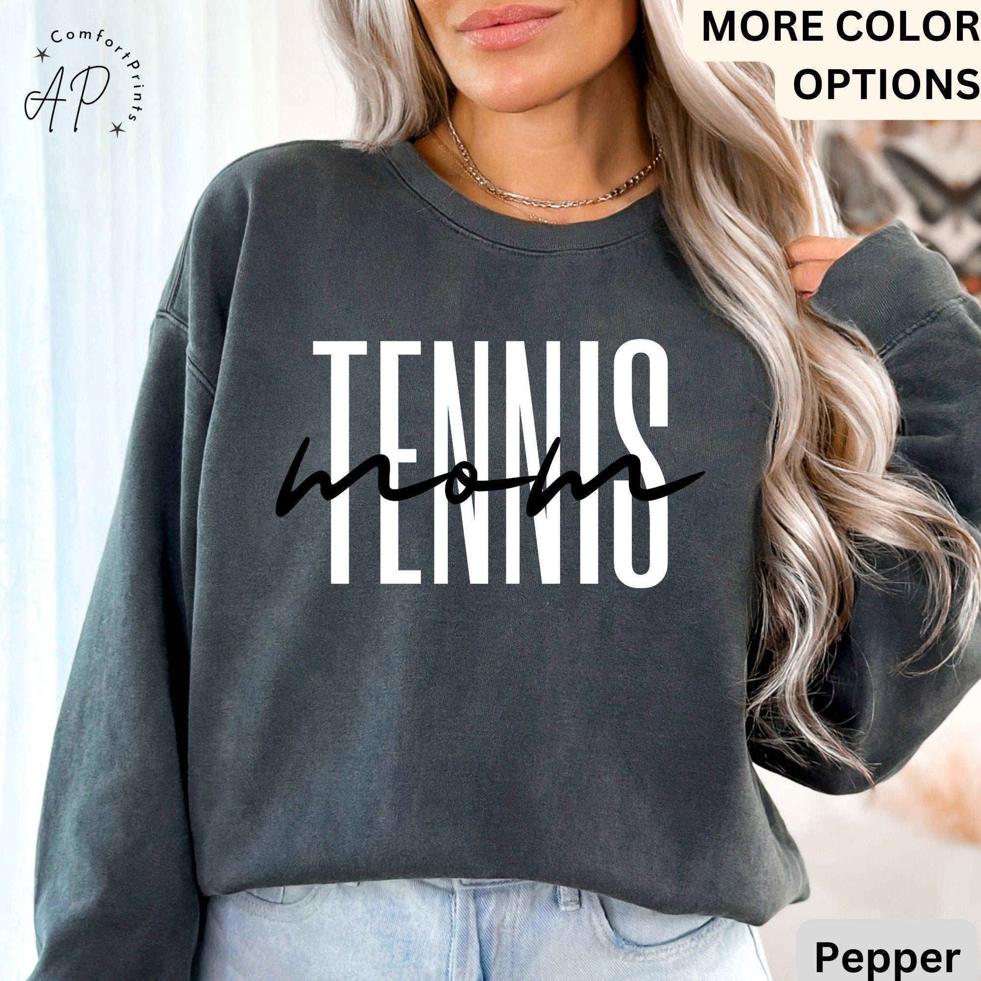 Tennis Mom Comfort Colors® Sweatshirt, Tennis Mama Sweater, Sports Mom Shirt, Gift for Tennis Moms