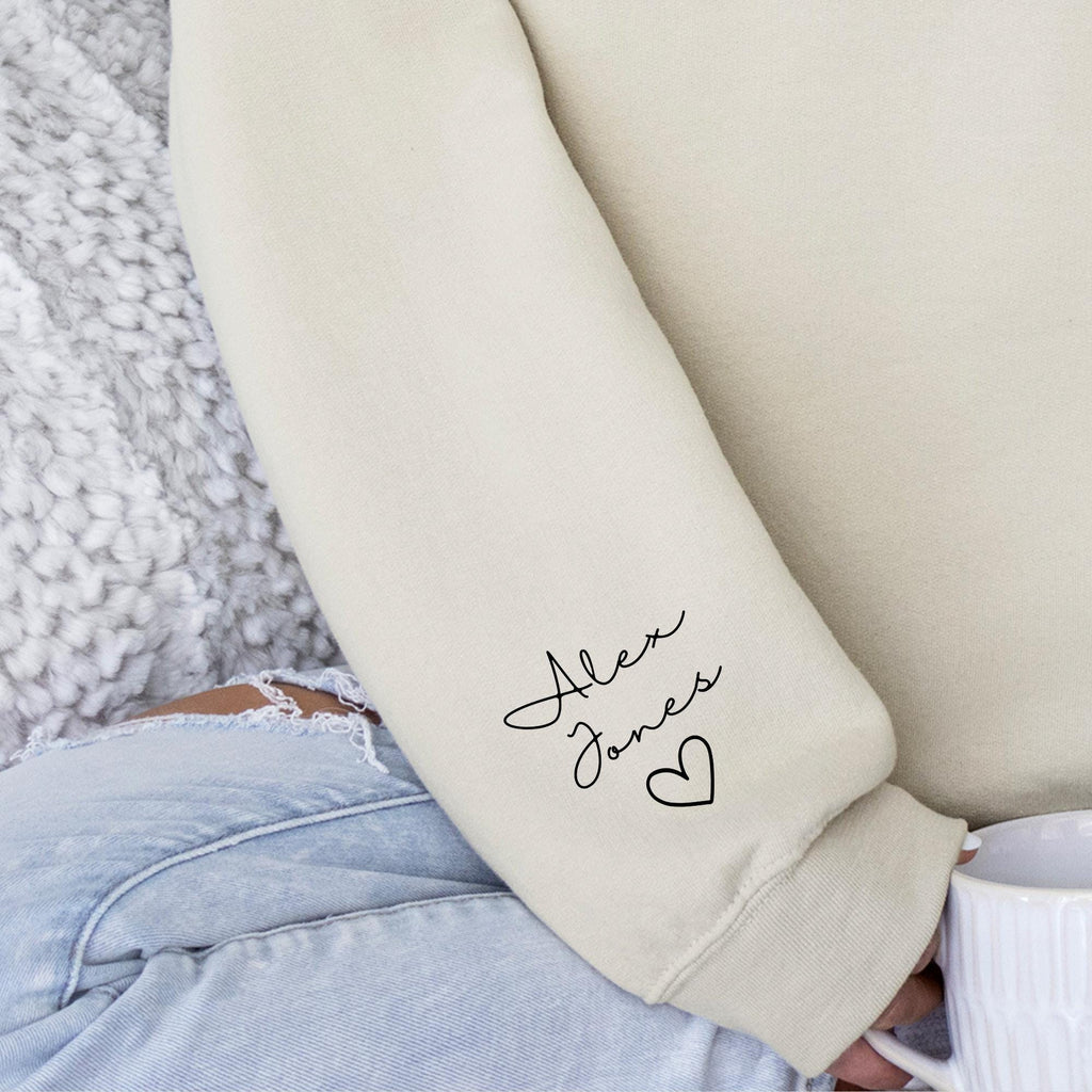 Custom Cursive Name on Sweatshirt Sleeve Add-on