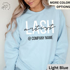 Custom Lash Artist Sweatshirt, Personalized Lash Boss Sweater, Eyelash Extension, Lash Tech Gift, Makeup Artist, PMU Grad, Mascara Lover
