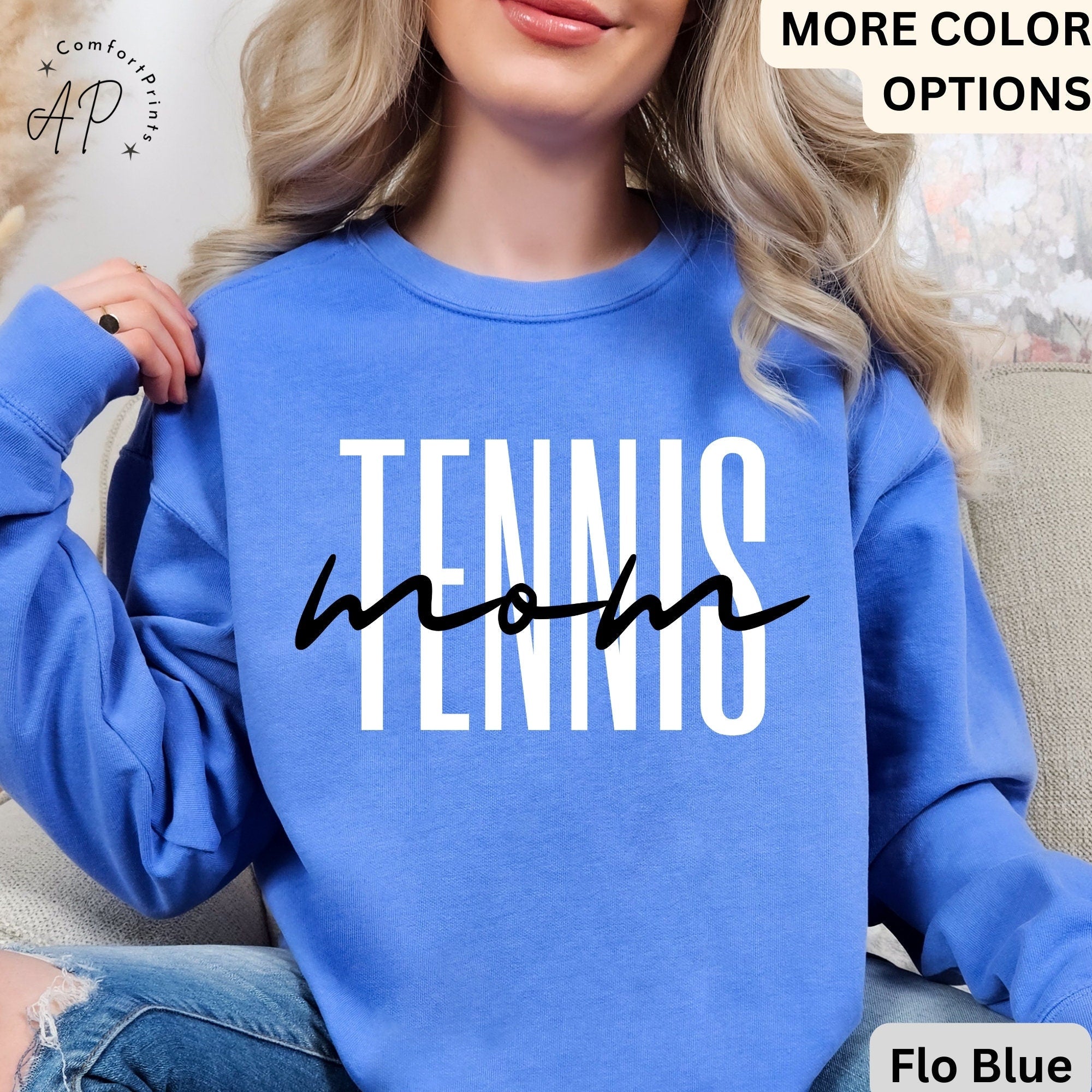 Tennis Mom Comfort Colors® Sweatshirt, Tennis Mama Sweater, Sports Mom Shirt, Gift for Tennis Moms