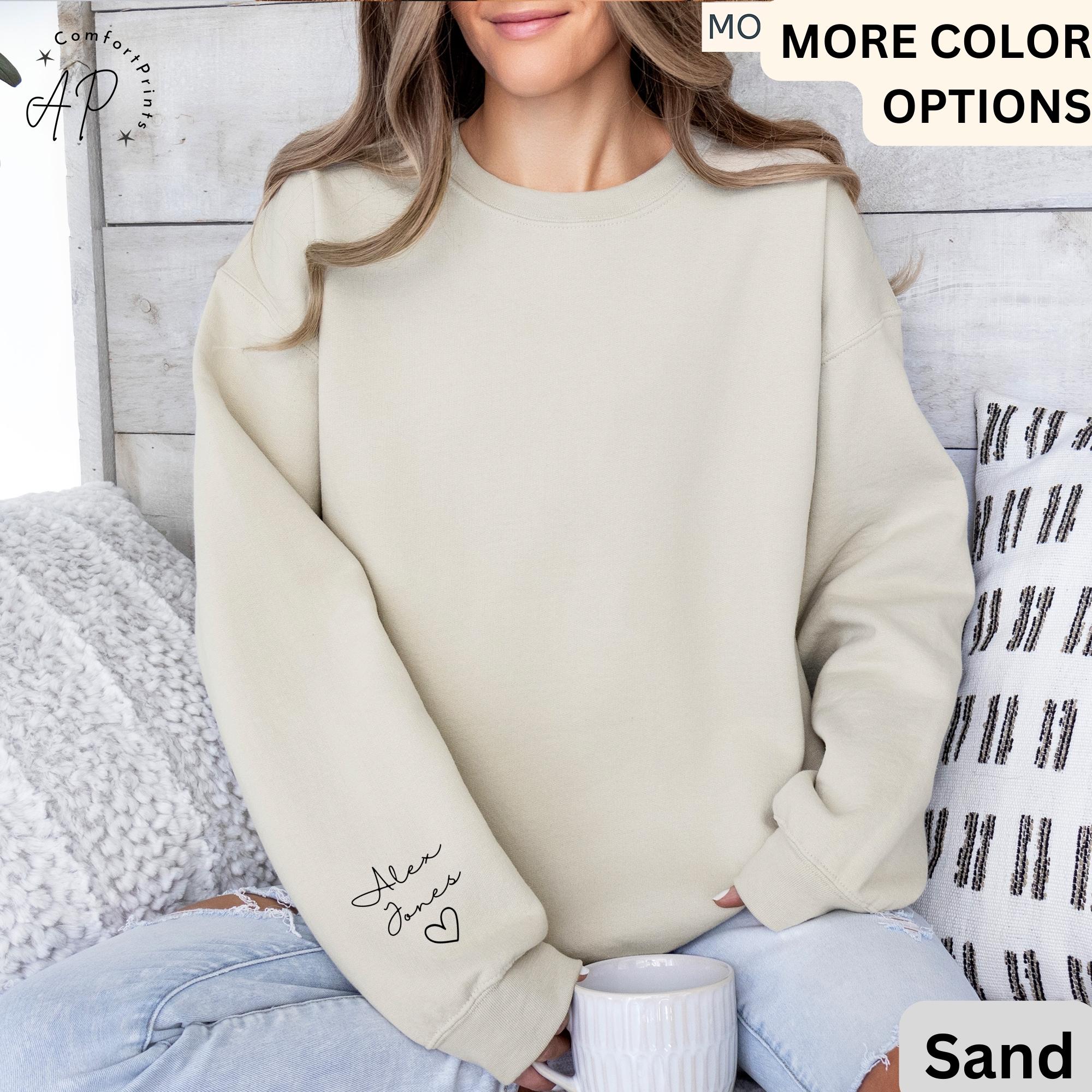 Custom Cursive Name on Sweatshirt Sleeve Add-on