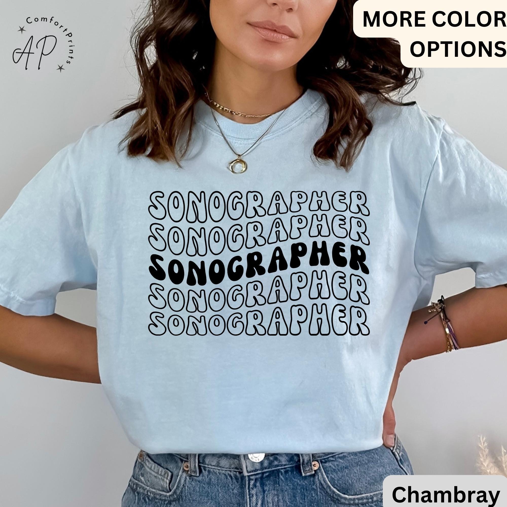 Sonographer Retro Comfort Colors® Shirt, Ultrasound Technologist T-Shirt, Sonography Grad Student Tee, Rad Technologist, X-Ray Tech