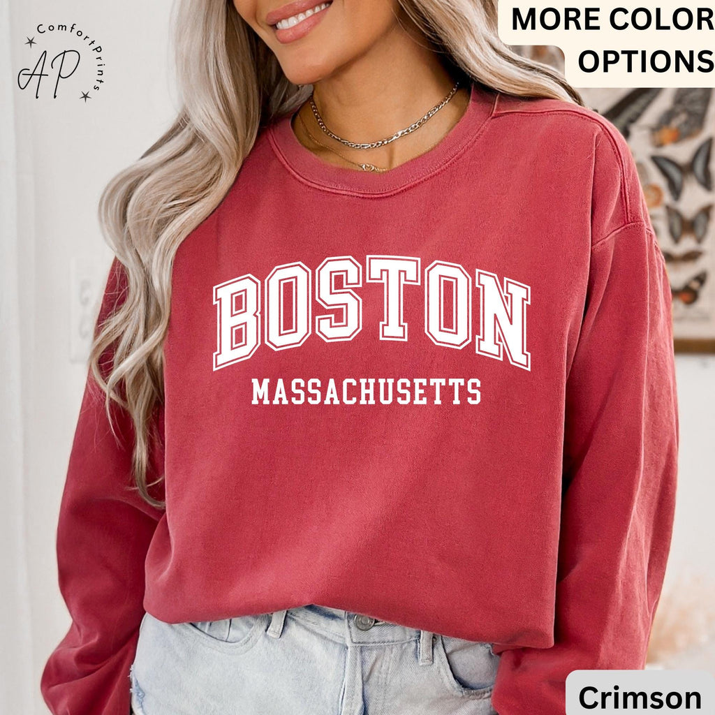 Boston Massachusetts Comfort Colors® Sweatshirt, Boston MA Sweater, Bostonian