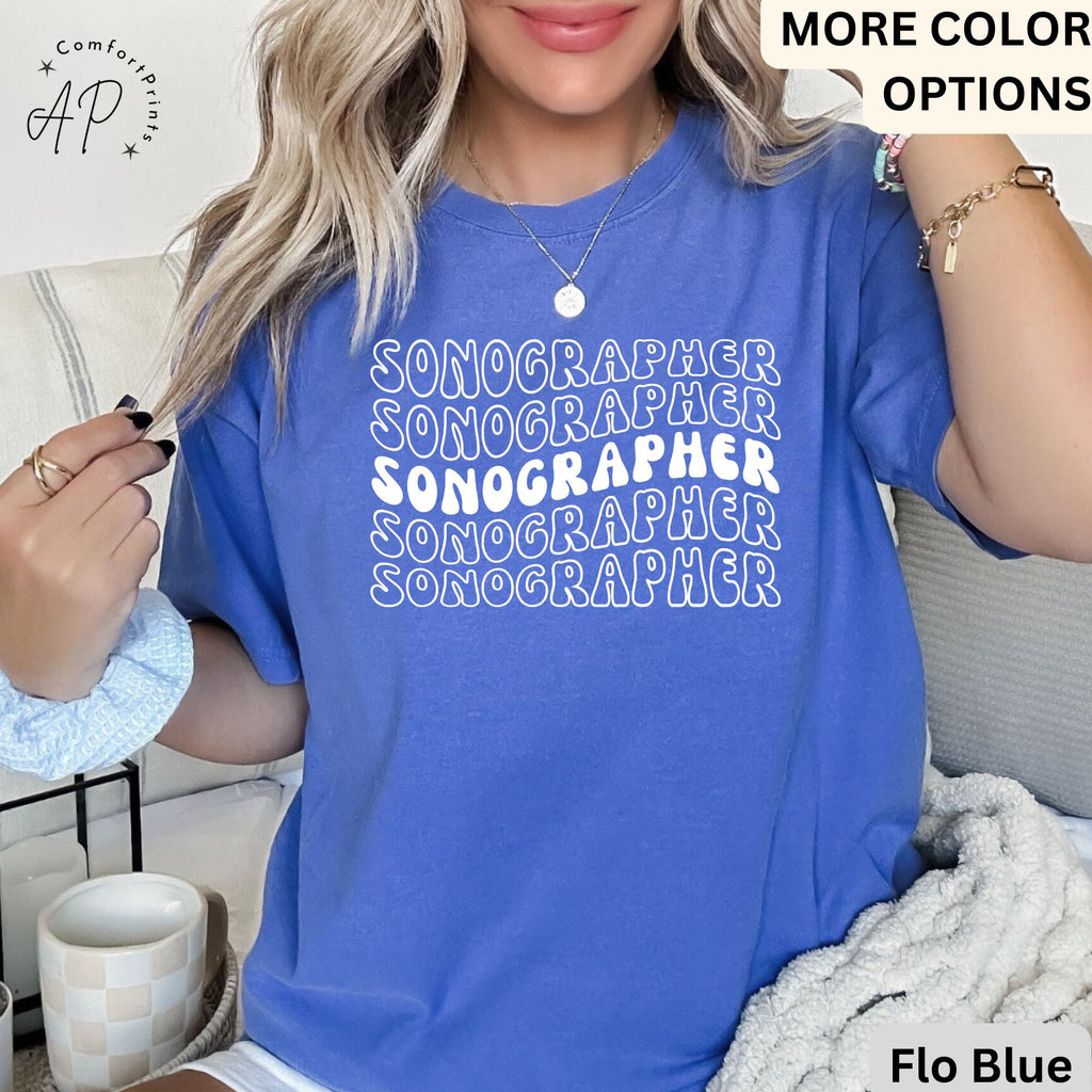 Sonographer Retro Comfort Colors® Shirt, Ultrasound Technologist T-Shirt, Sonography Grad Student Tee, Rad Technologist, X-Ray Tech