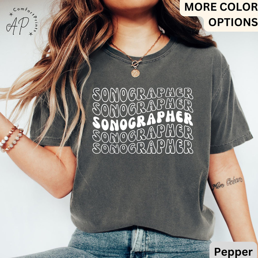Sonographer Retro Comfort Colors® Shirt, Ultrasound Technologist T-Shirt, Sonography Grad Student Tee, Rad Technologist, X-Ray Tech