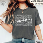 Sonographer Retro Comfort Colors® Shirt, Ultrasound Technologist T-Shirt, Sonography Grad Student Tee, Rad Technologist, X-Ray Tech