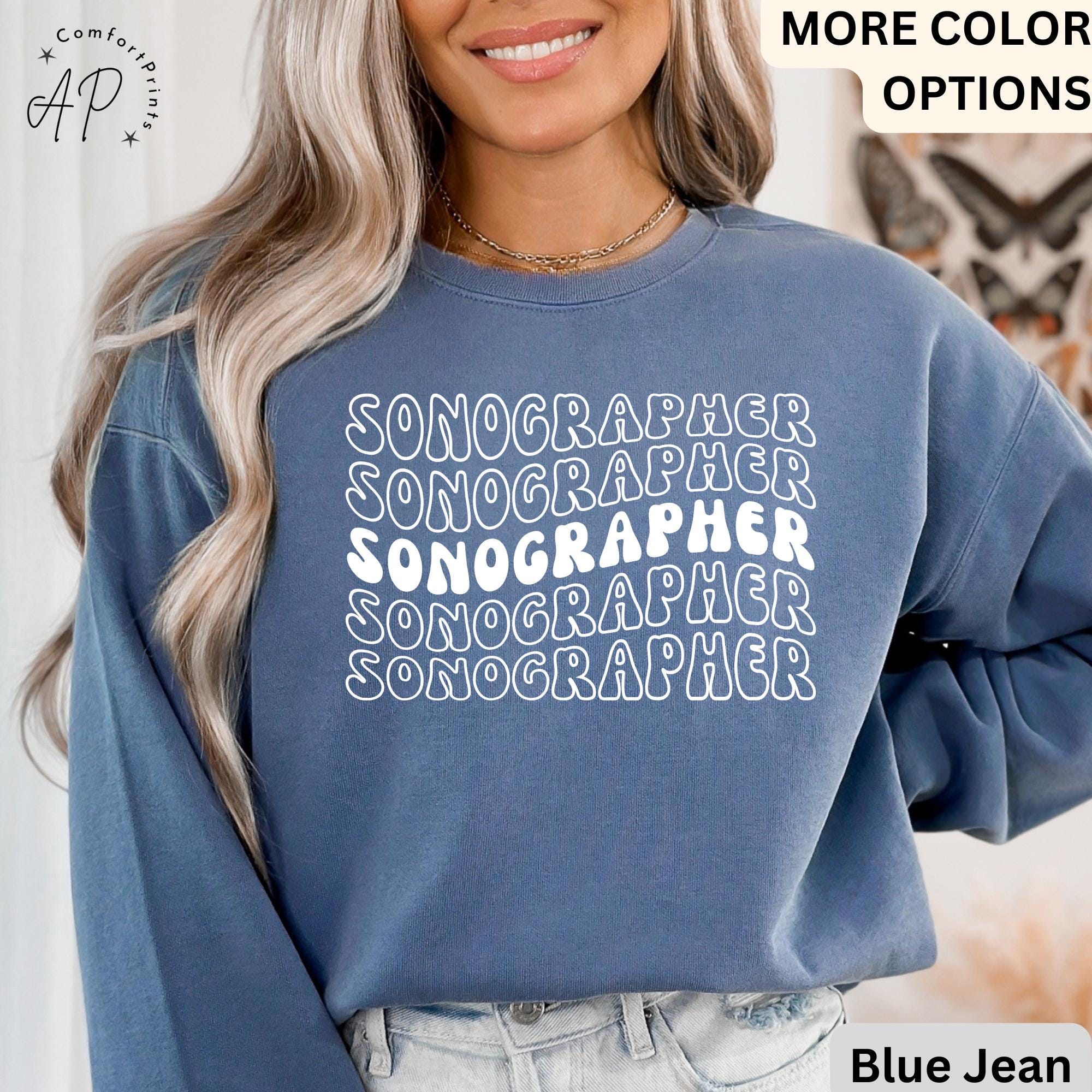 Sonographer Retro Comfort Colors® Sweatshirt, Ultrasound Technologist Sweater, Sonography Grad Student, Rad Technologist, X-Ray Tech