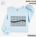 Sonographer Retro Comfort Colors® Sweatshirt, Ultrasound Technologist Sweater, Sonography Grad Student, Rad Technologist, X-Ray Tech