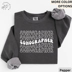 Sonographer Retro Comfort Colors® Sweatshirt, Ultrasound Technologist Sweater, Sonography Grad Student, Rad Technologist, X-Ray Tech
