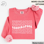 Sonographer Retro Comfort Colors® Sweatshirt, Ultrasound Technologist Sweater, Sonography Grad Student, Rad Technologist, X-Ray Tech