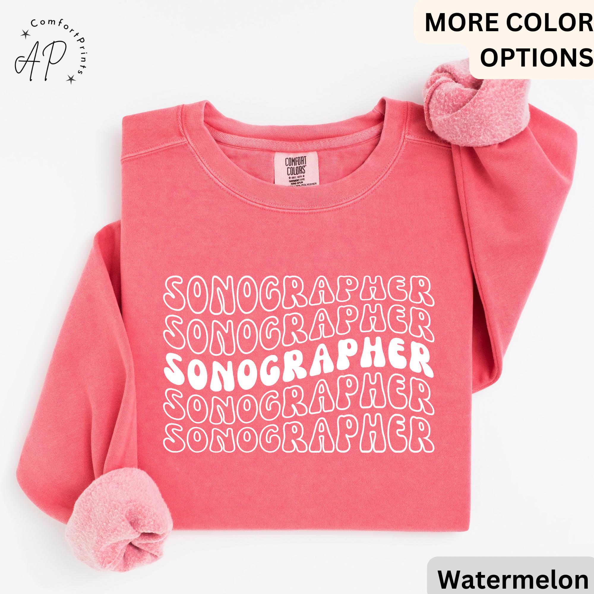Sonographer Retro Comfort Colors® Sweatshirt, Ultrasound Technologist Sweater, Sonography Grad Student, Rad Technologist, X-Ray Tech