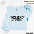Emergency Department Comfort Colors® Sweatshirt, ER Nurse Sweater, Emergency Medicine Nurse, Emergency Nurse, Gift for Nurse