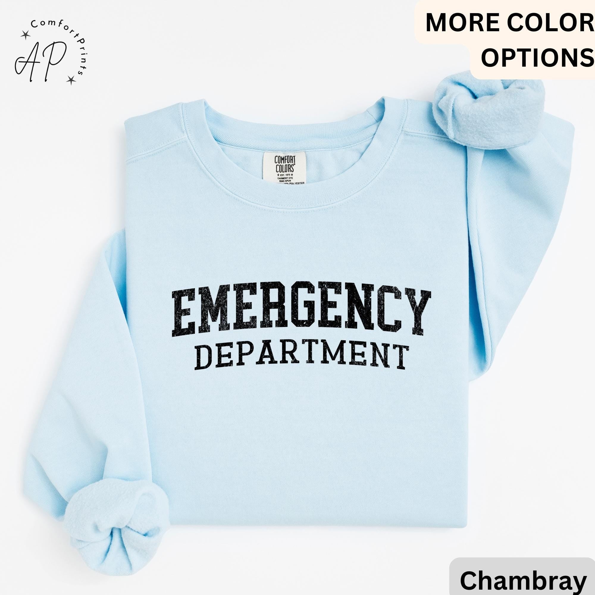 Emergency Department Comfort Colors® Sweatshirt, ER Nurse Sweater, Emergency Medicine Nurse, Emergency Nurse, Gift for Nurse