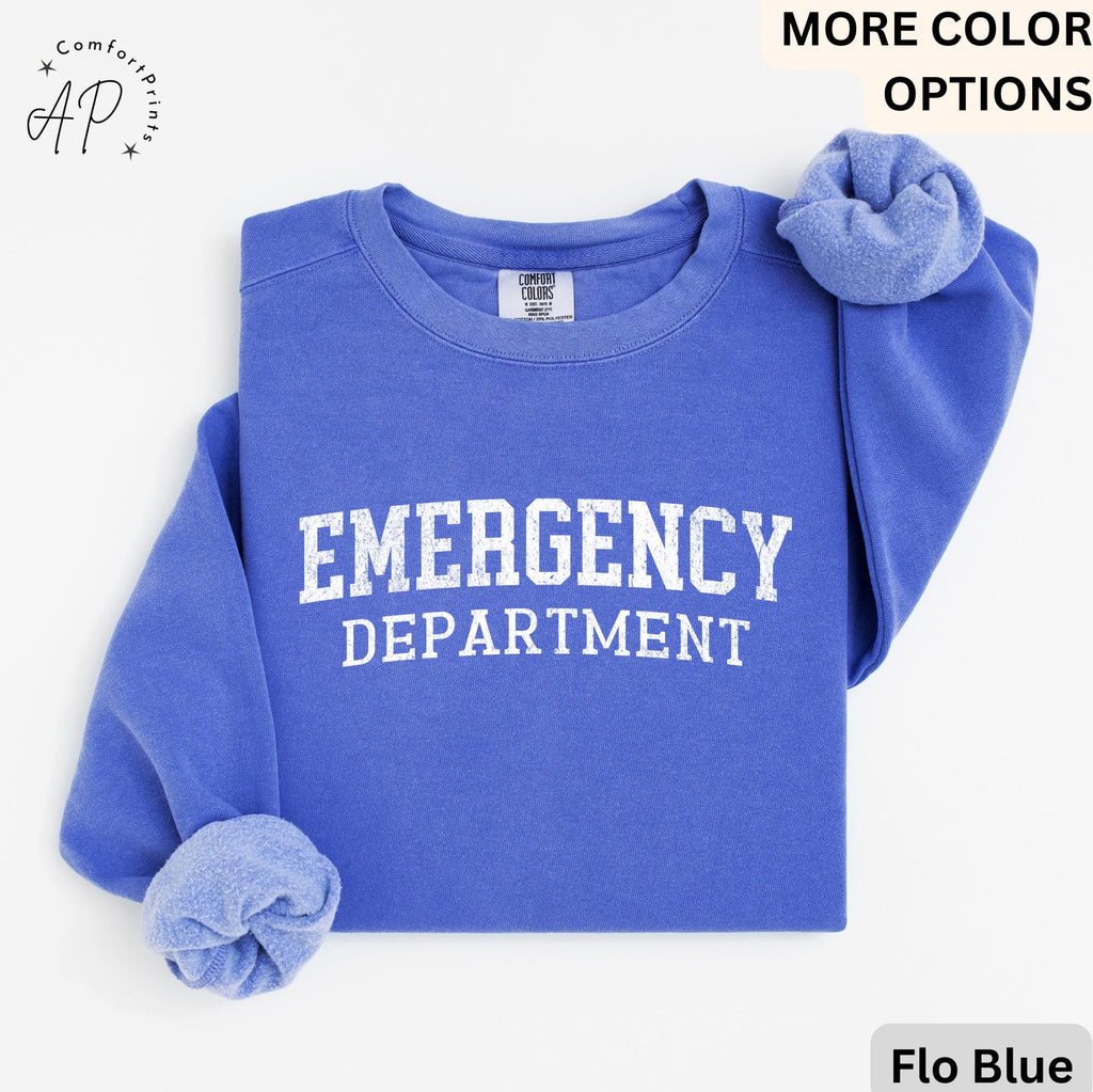 Emergency Department Comfort Colors® Sweatshirt, ER Nurse Sweater, Emergency Medicine Nurse, Emergency Nurse, Gift for Nurse