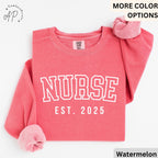Personalized Nurse Comfort Colors® Retro Sweatshirt, Registered Nurse Sweater, Nurse Gift, Nursing Assistant Nurse Life, Nurse Grad Gift