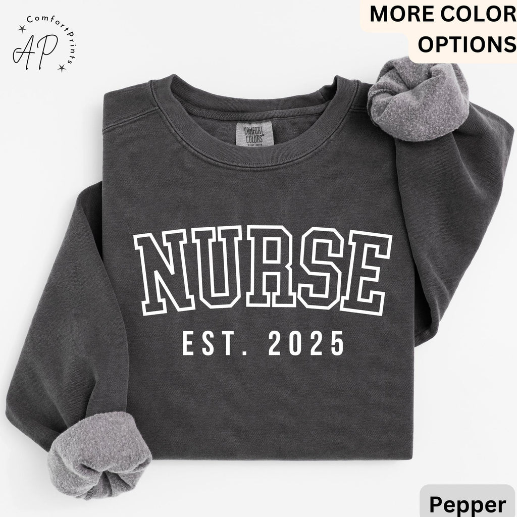 Personalized Nurse Comfort Colors® Retro Sweatshirt, Registered Nurse Sweater, Nurse Gift, Nursing Assistant Nurse Life, Nurse Grad Gift
