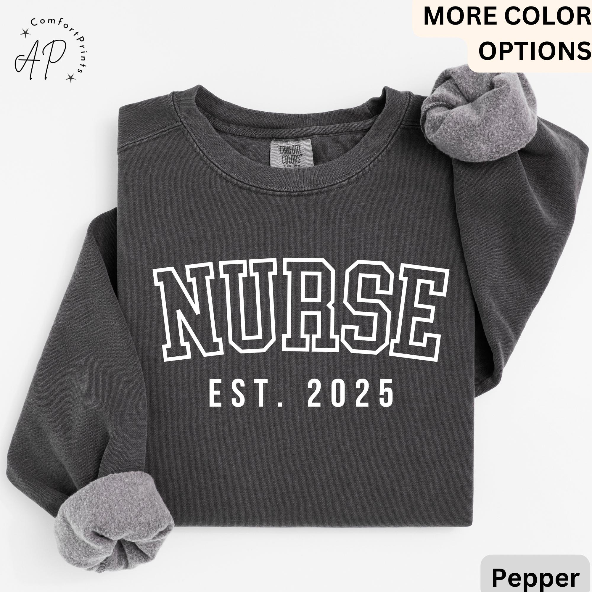 Personalized Nurse Comfort Colors® Retro Sweatshirt, Registered Nurse Sweater, Nurse Gift, Nursing Assistant Nurse Life, Nurse Grad Gift
