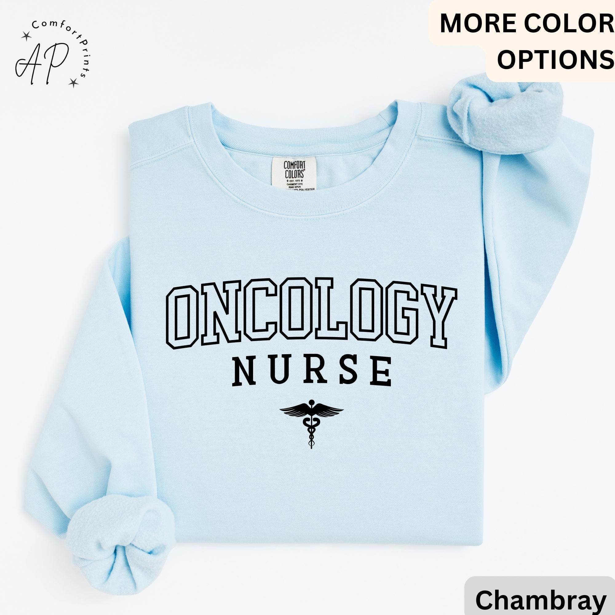 Oncology Nurse Comfort Colors® Sweatshirt, Cancer Nurse Sweater, Radiation Oncologist Team, RN Nurse Gift, Cancer Awareness