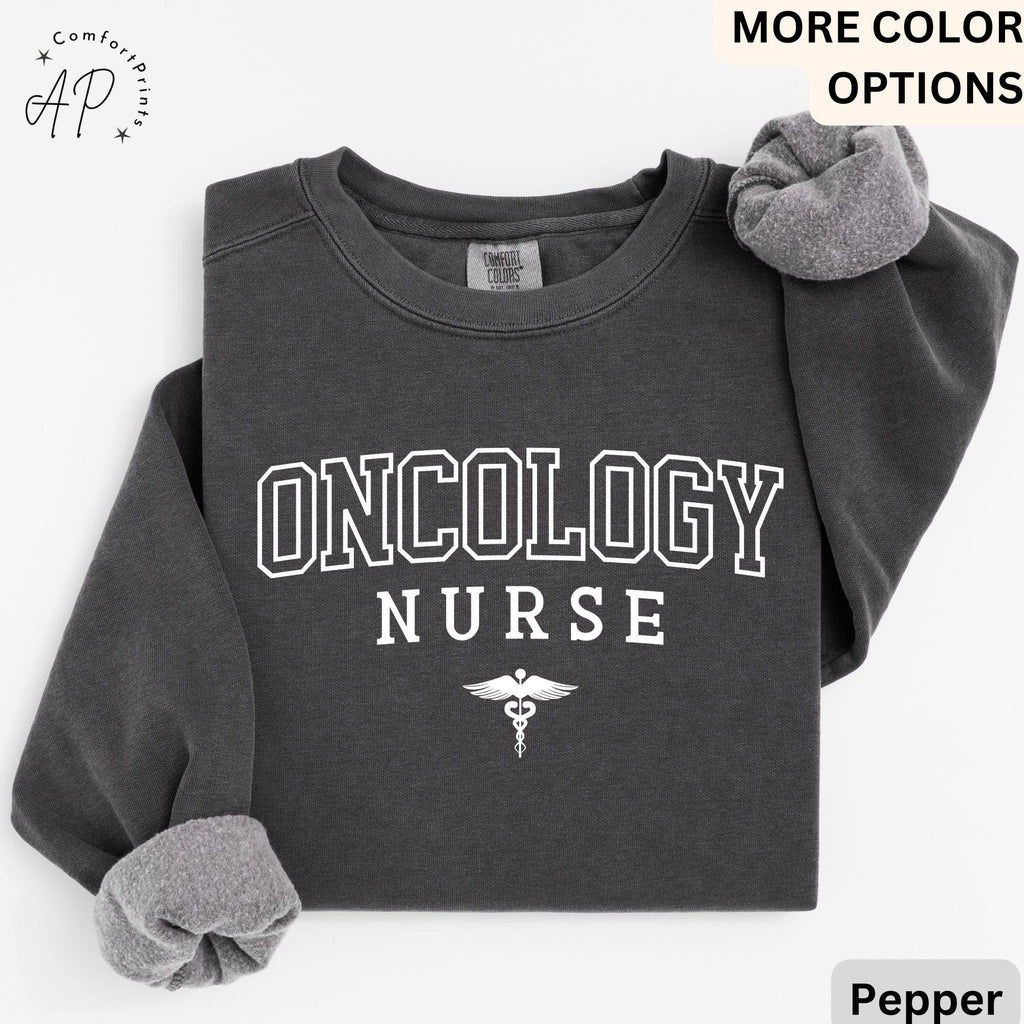 Oncology Nurse Comfort Colors® Sweatshirt, Cancer Nurse Sweater, Radiation Oncologist Team, RN Nurse Gift, Cancer Awareness