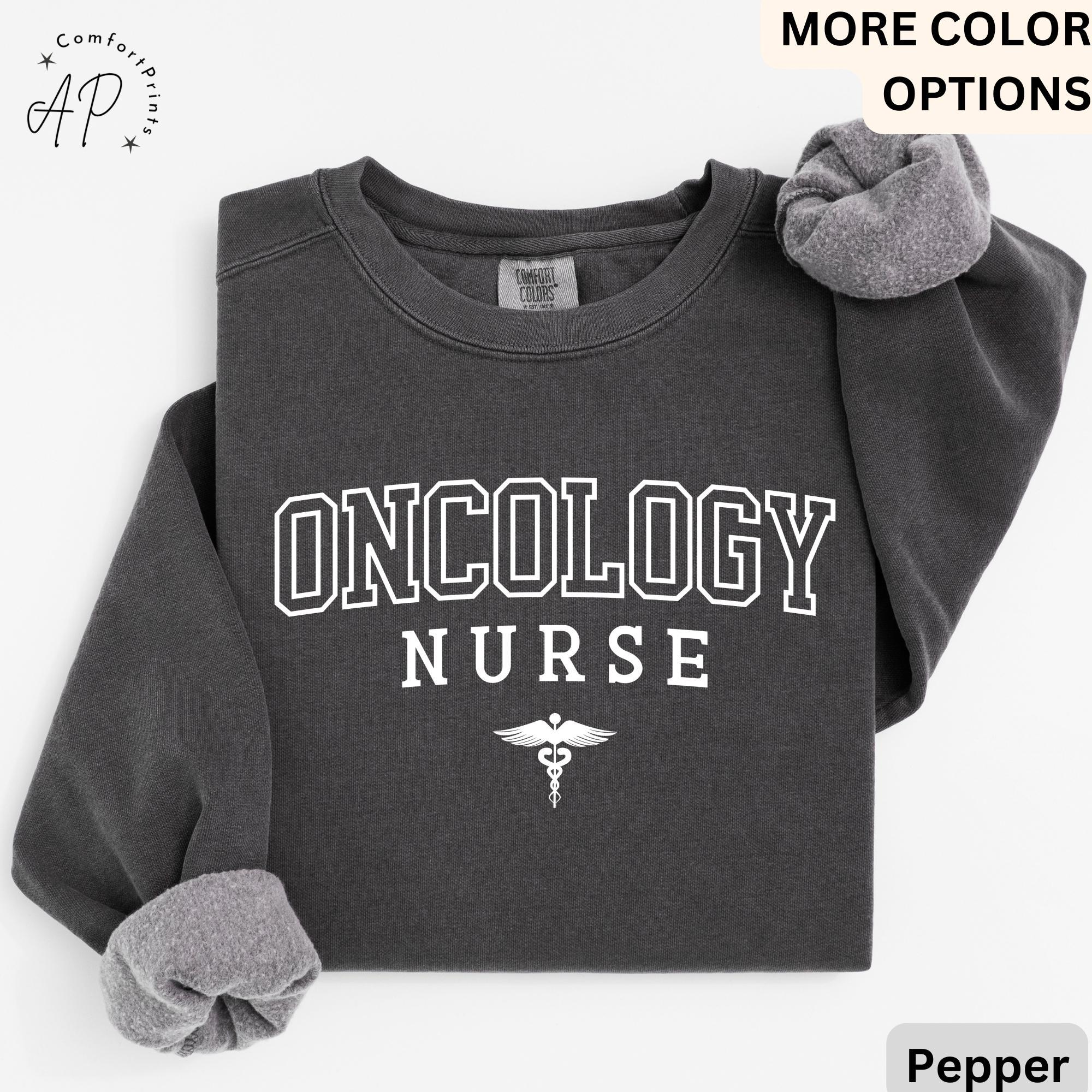 Oncology Nurse Comfort Colors® Sweatshirt, Cancer Nurse Sweater, Radiation Oncologist Team, RN Nurse Gift, Cancer Awareness