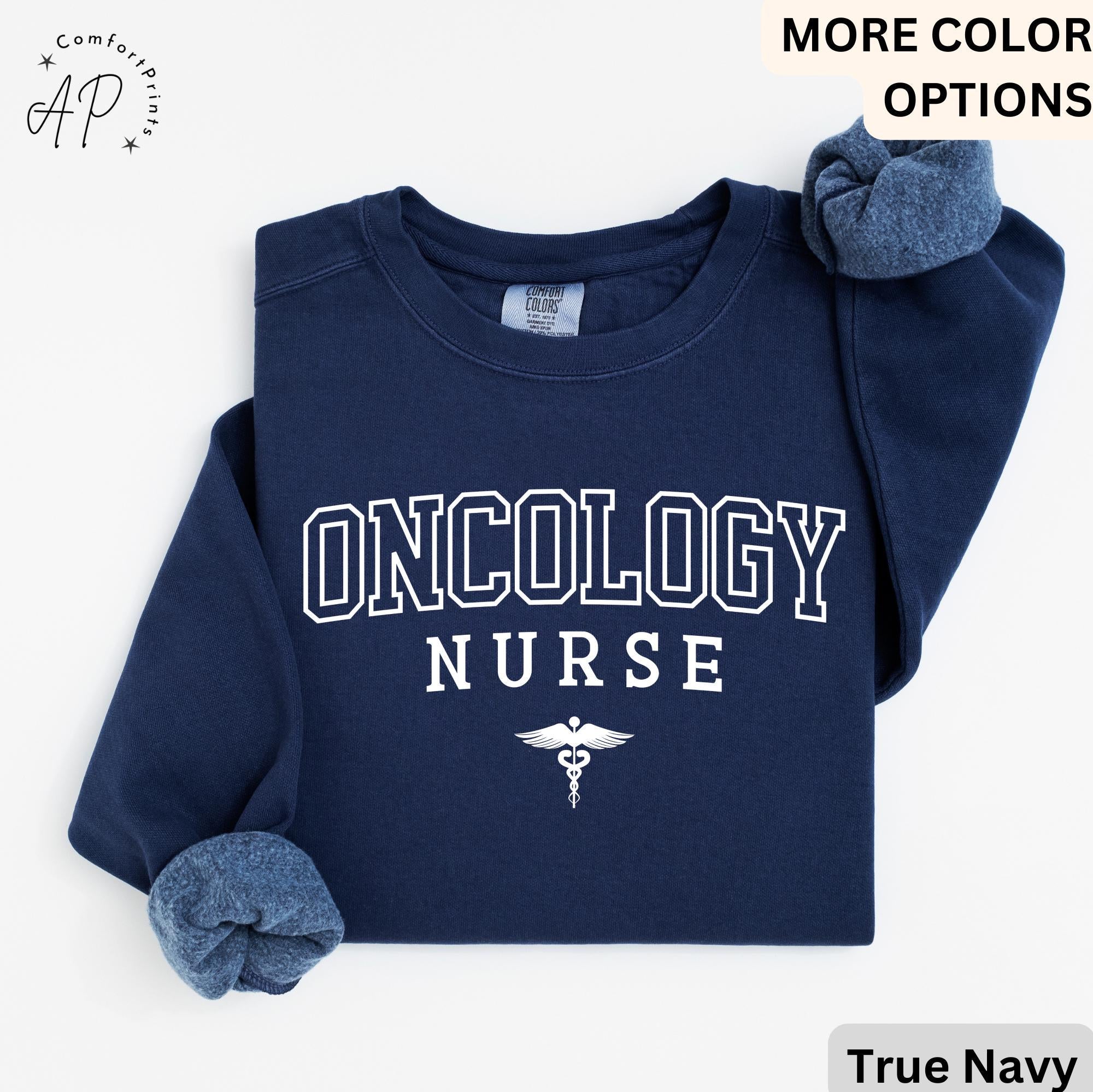 Oncology Nurse Comfort Colors® Sweatshirt, Cancer Nurse Sweater, Radiation Oncologist Team, RN Nurse Gift, Cancer Awareness