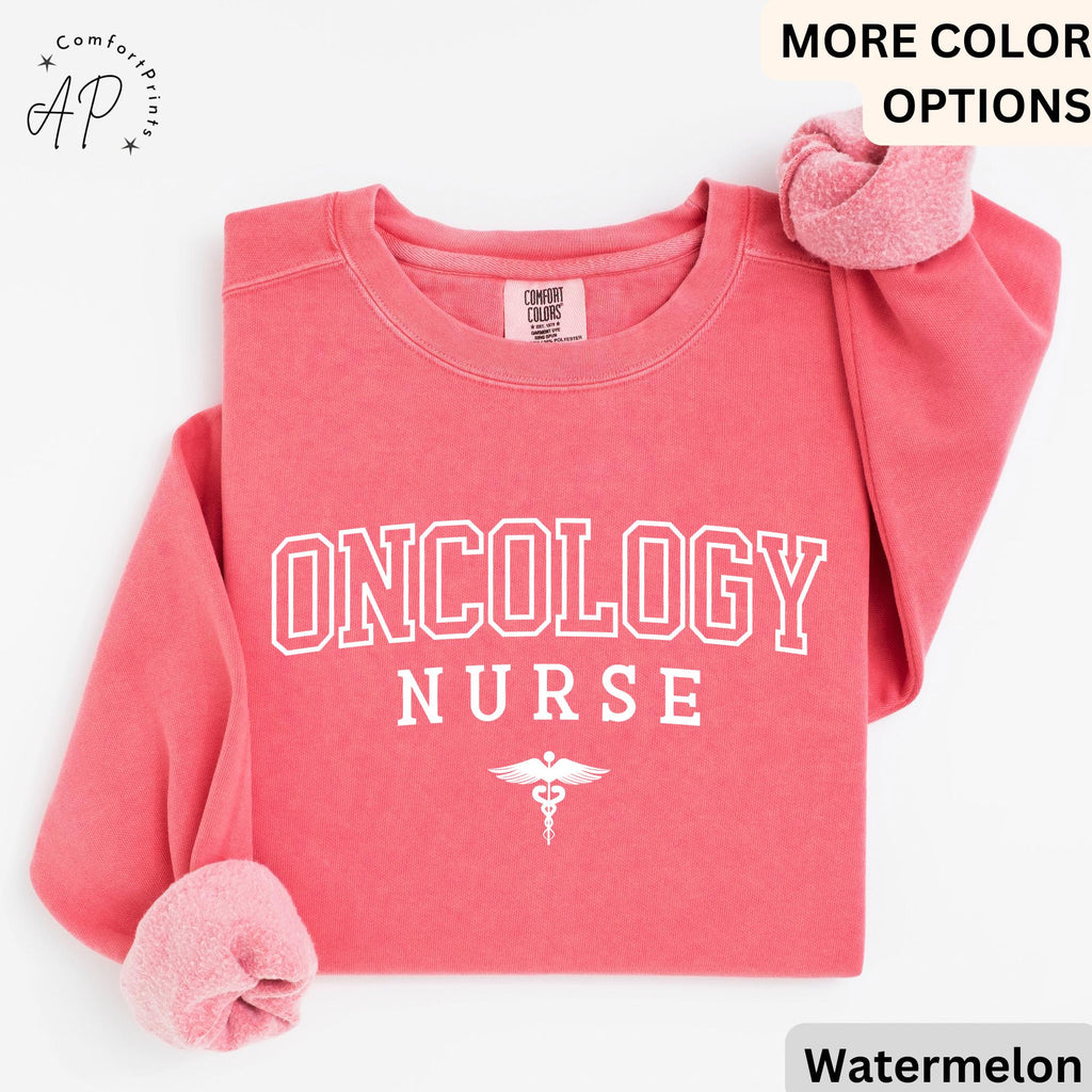 Oncology Nurse Comfort Colors® Sweatshirt, Cancer Nurse Sweater, Radiation Oncologist Team, RN Nurse Gift, Cancer Awareness