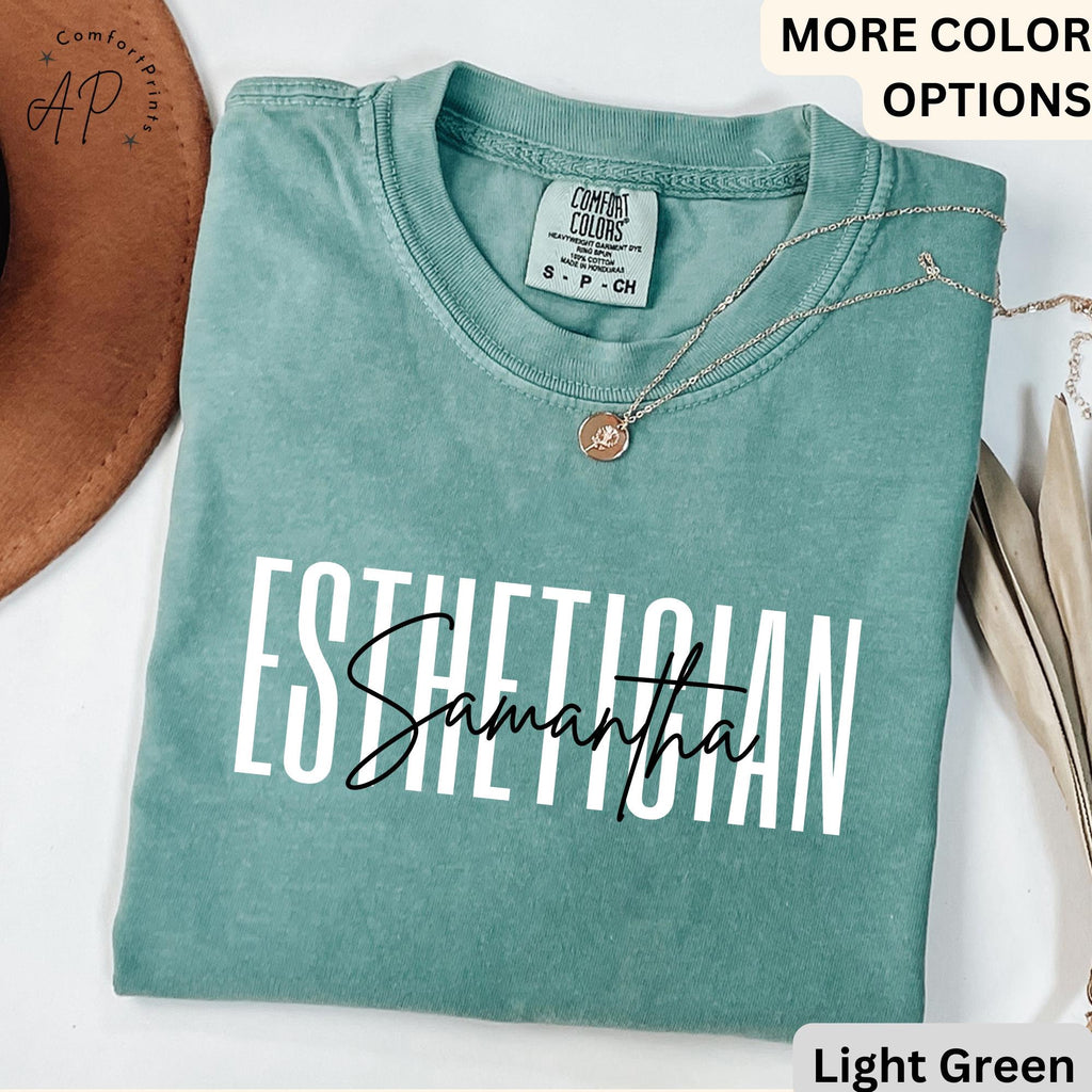 Personalized Esthetician Comfort Colors® Shirt, Custom Esthetician T-Shirt, Aesthetician Tee, Gift for Beauty Professional