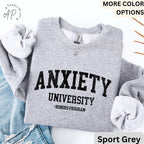 Anxiety University Honors Program Sweatshirt, Mental Health Sweater, Funny Anxiety, Gift for Introvert
