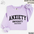 Anxiety University Honors Program Comfort Colors® Sweatshirt, Mental Health Sweater, Funny Anxiety, Gift for Introvert