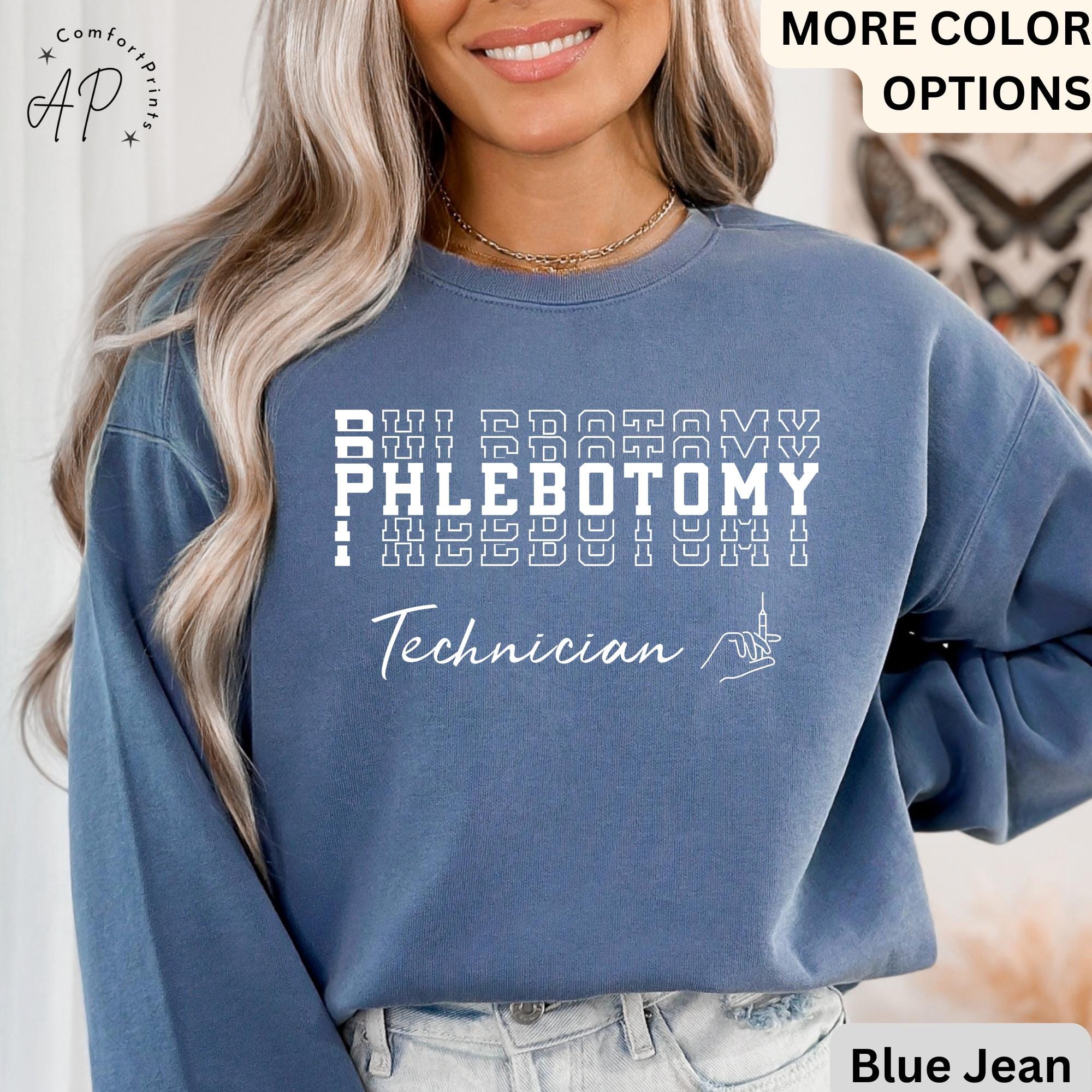 Phlebotomy Technician Comfort Colors® Sweatshirt, Phlebotomist Sweater, Laboratory Tech, Gift for Phlebotomy Tech