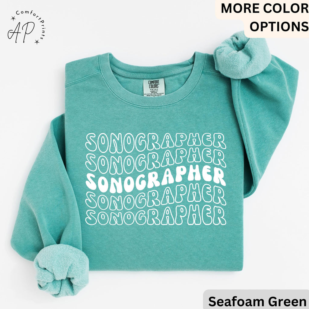 Sonographer Retro Comfort Colors® Sweatshirt, Ultrasound Technologist Sweater, Sonography Grad Student, Rad Technologist, X-Ray Tech