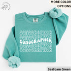 Sonographer Retro Comfort Colors® Sweatshirt, Ultrasound Technologist Sweater, Sonography Grad Student, Rad Technologist, X-Ray Tech