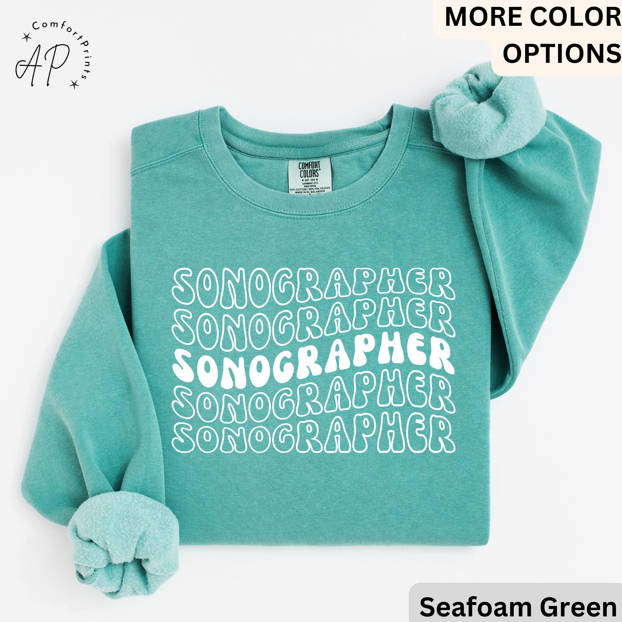 Sonographer Retro Comfort Colors® Sweatshirt, Ultrasound Technologist Sweater, Sonography Grad Student, Rad Technologist, X-Ray Tech