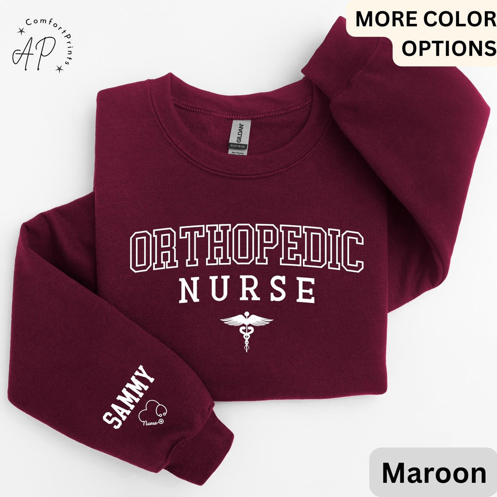 Personalized Orthopedic Nurse Sweatshirt, Ortho Nurse Sweater, Gift for Nursing Student, Custom Orthopedist Hoodie