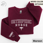 Personalized Orthopedic Nurse Sweatshirt, Ortho Nurse Sweater, Gift for Nursing Student, Custom Orthopedist Hoodie