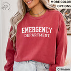 Emergency Department Comfort Colors® Sweatshirt, ER Nurse Sweater, Emergency Medicine Nurse, Emergency Nurse, Gift for Nurse