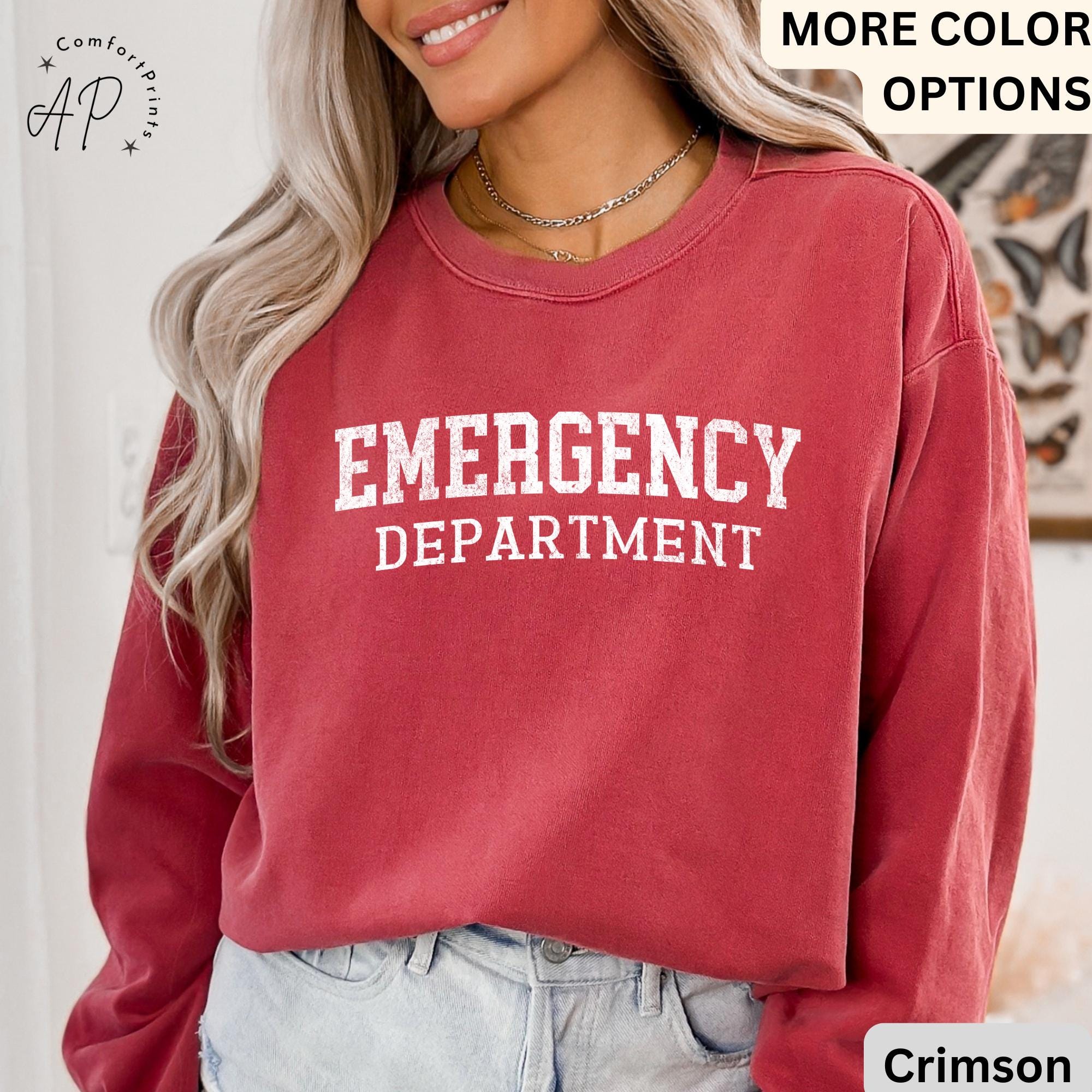 Emergency Department Comfort Colors® Sweatshirt, ER Nurse Sweater, Emergency Medicine Nurse, Emergency Nurse, Gift for Nurse