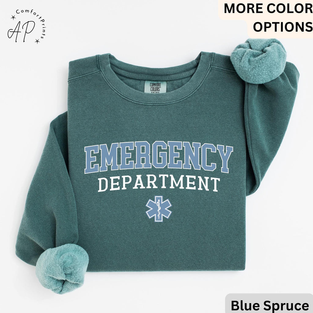 Emergency Department Comfort Colors® Sweater, ER Nurse Sweatshirt, Emergency Medicine Nurse, Emergency Nurse, Gift for Nurse