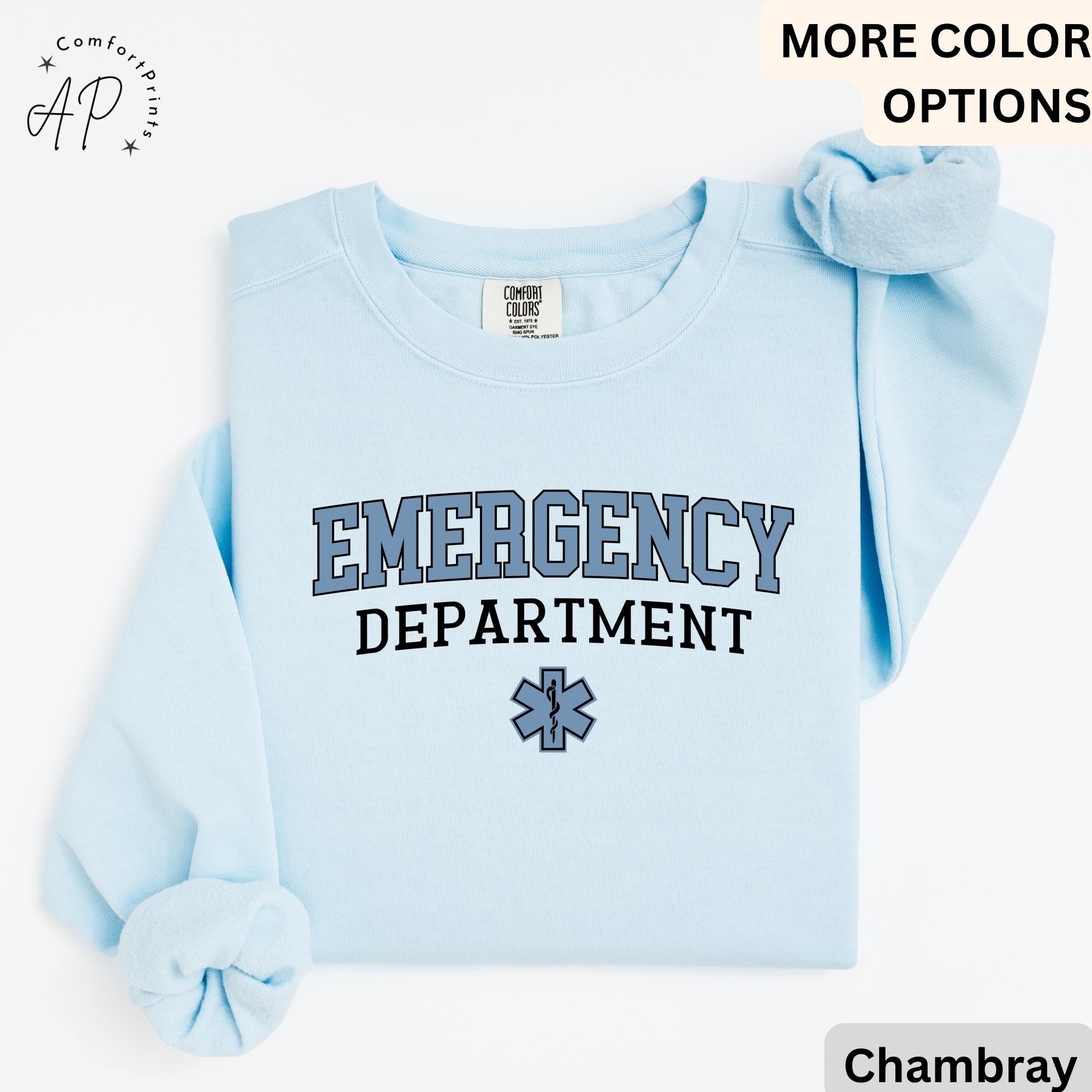 Emergency Department Comfort Colors® Sweater, ER Nurse Sweatshirt, Emergency Medicine Nurse, Emergency Nurse, Gift for Nurse