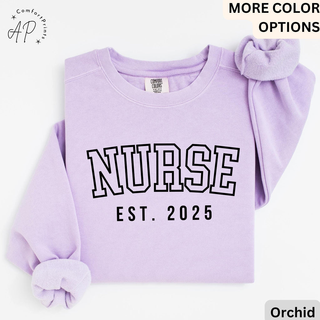 Personalized Nurse Comfort Colors® Retro Sweatshirt, Registered Nurse Sweater, Nurse Gift, Nursing Assistant Nurse Life, Nurse Grad Gift