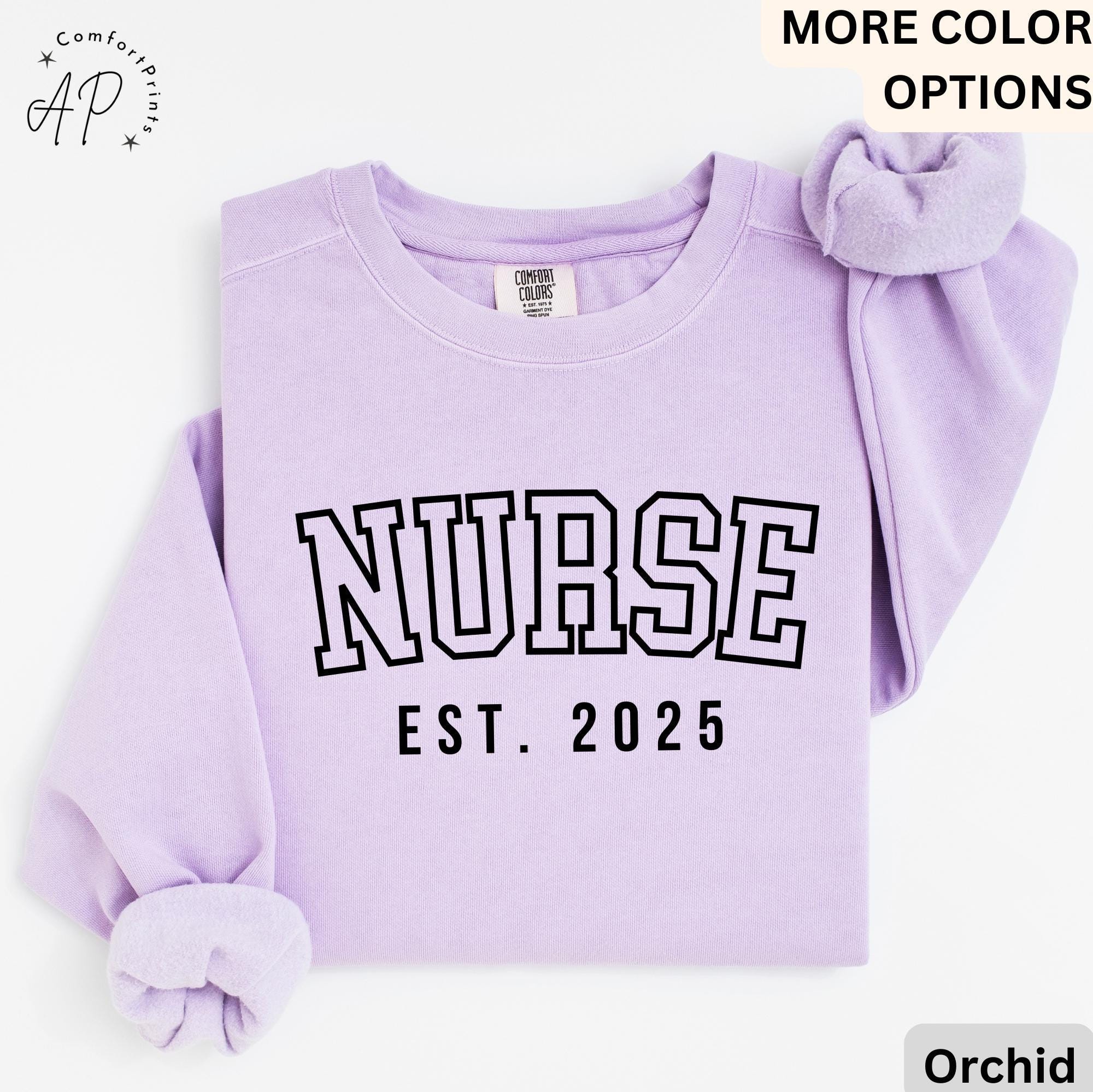 Personalized Nurse Comfort Colors® Retro Sweatshirt, Registered Nurse Sweater, Nurse Gift, Nursing Assistant Nurse Life, Nurse Grad Gift