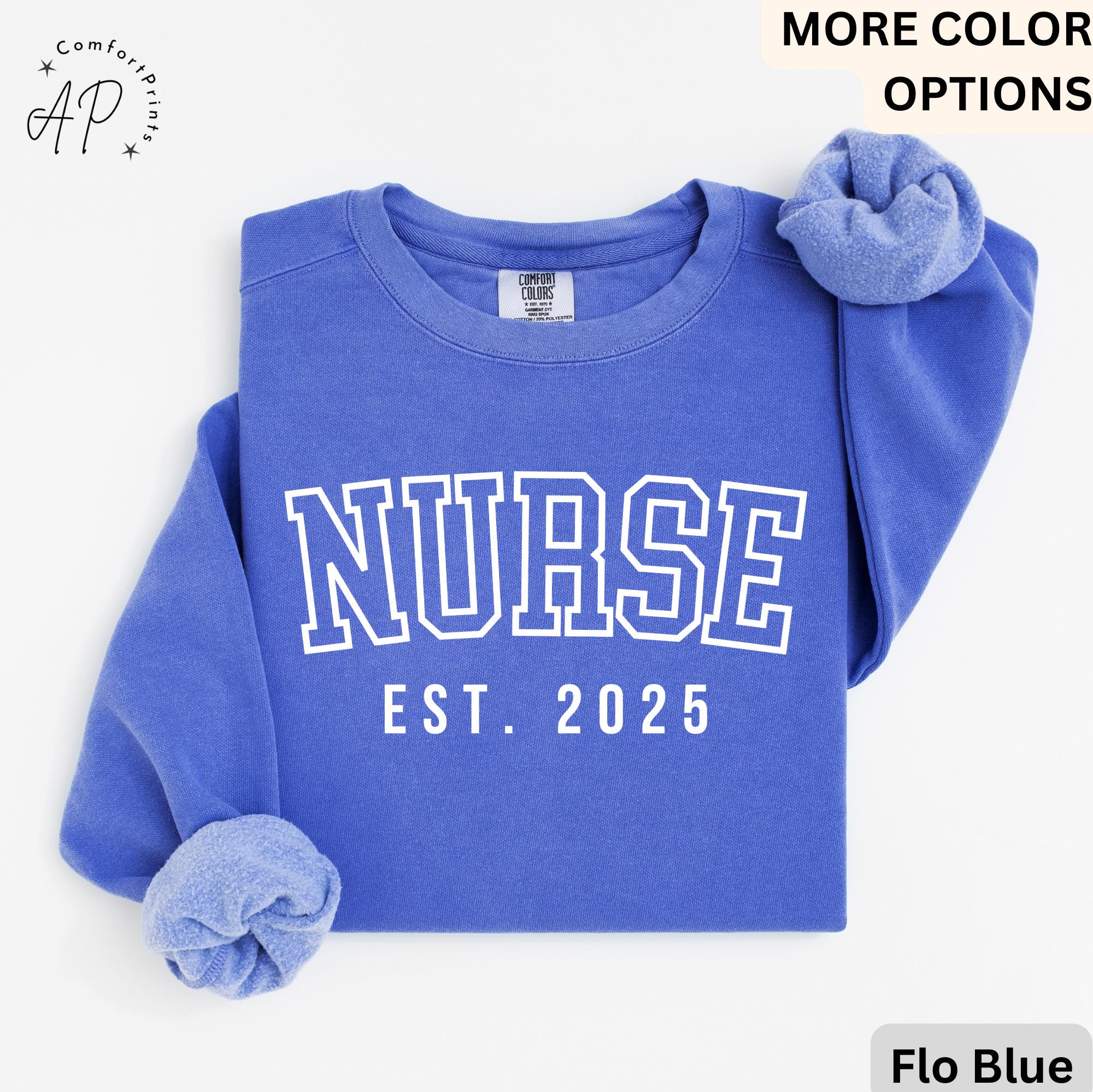 Personalized Nurse Comfort Colors® Retro Sweatshirt, Registered Nurse Sweater, Nurse Gift, Nursing Assistant Nurse Life, Nurse Grad Gift
