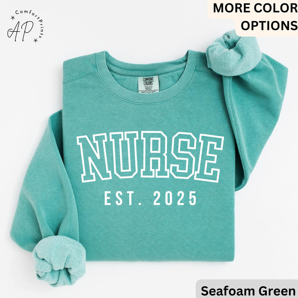 Personalized Nurse Comfort Colors® Retro Sweatshirt, Registered Nurse Sweater, Nurse Gift, Nursing Assistant Nurse Life, Nurse Grad Gift