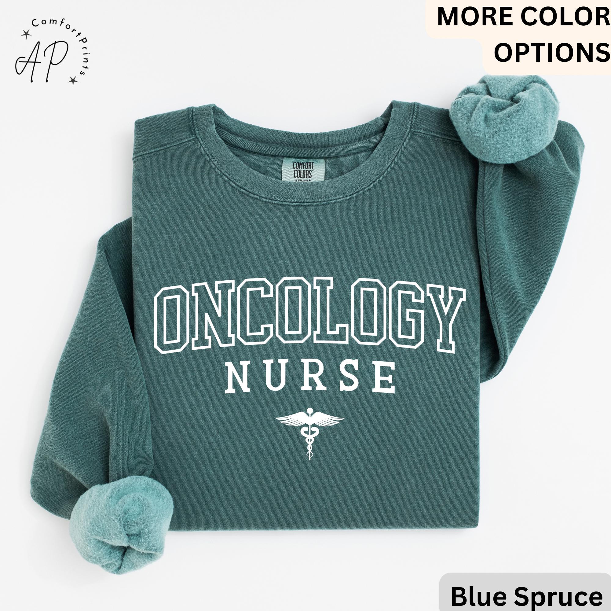 Oncology Nurse Comfort Colors® Sweatshirt, Cancer Nurse Sweater, Radiation Oncologist Team, RN Nurse Gift, Cancer Awareness